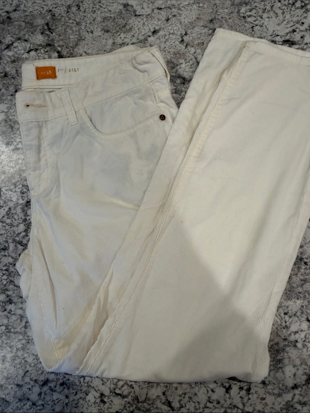 ANTHROPOLOGY - Pilcro Cream Straight-Leg Corduroy Pants
